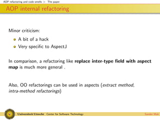 Codesmells for AspectJ