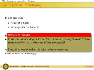 Codesmells for AspectJ