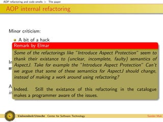 Codesmells for AspectJ