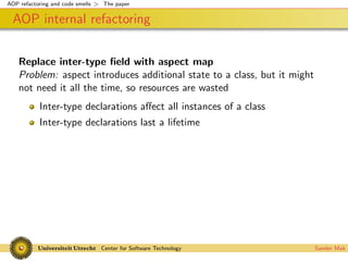 Codesmells for AspectJ