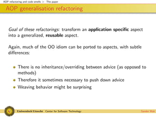 Codesmells for AspectJ