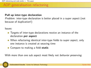 Codesmells for AspectJ