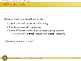 Codesmells for AspectJ