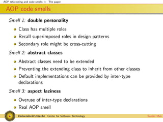 Codesmells for AspectJ
