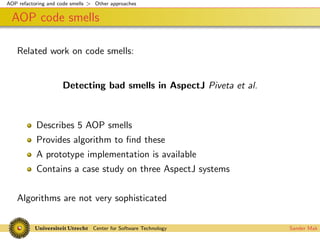 Codesmells for AspectJ