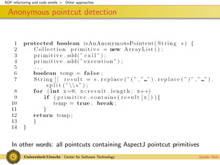 Codesmells for AspectJ