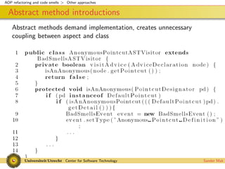 Codesmells for AspectJ