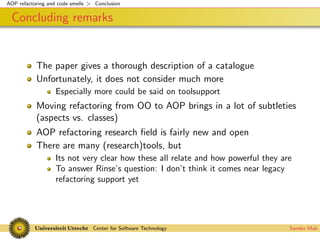 Codesmells for AspectJ