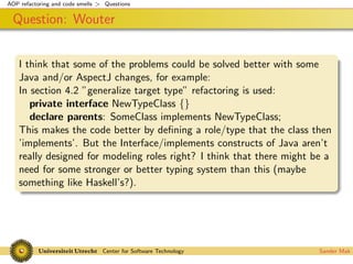 Codesmells for AspectJ