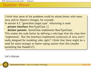 Codesmells for AspectJ