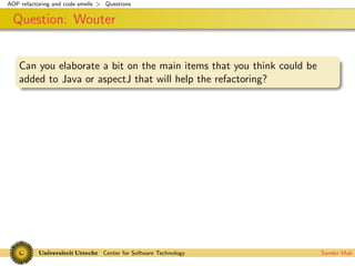 Codesmells for AspectJ