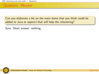 Codesmells for AspectJ