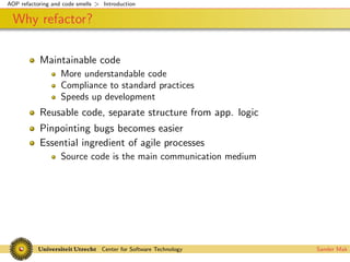 Codesmells for AspectJ
