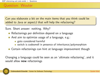 Codesmells for AspectJ