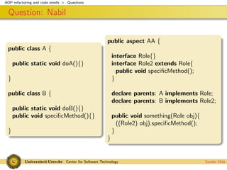 Codesmells for AspectJ