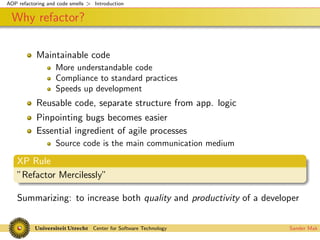 Codesmells for AspectJ