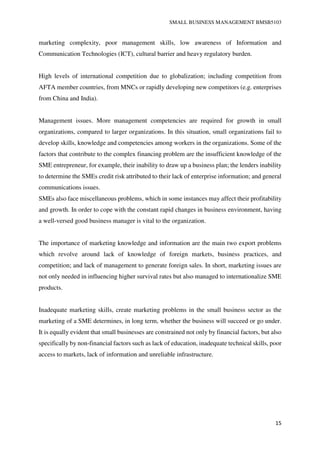 Small and Medium Enterprise In Malaysia MBA OUM | PDF