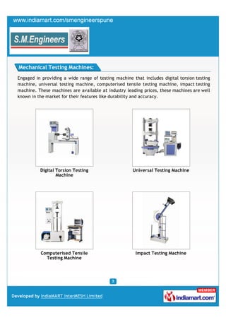 Mechanical Testing Machines:
Engaged in providing a wide range of testing machine that includes digital torsion testing
ma...