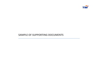 SAMPLE OF SUPPORTING DOCUMENTSSAMPLE OF SUPPORTING DOCUMENTS
 