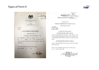 Types of Form 9
 