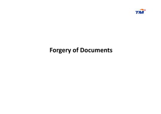 Forgery of Documents
 
