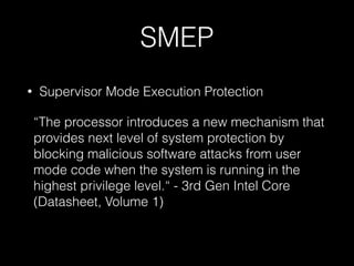 Linux SMEP bypass techniques | PDF