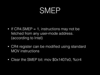 Linux SMEP bypass techniques | PDF