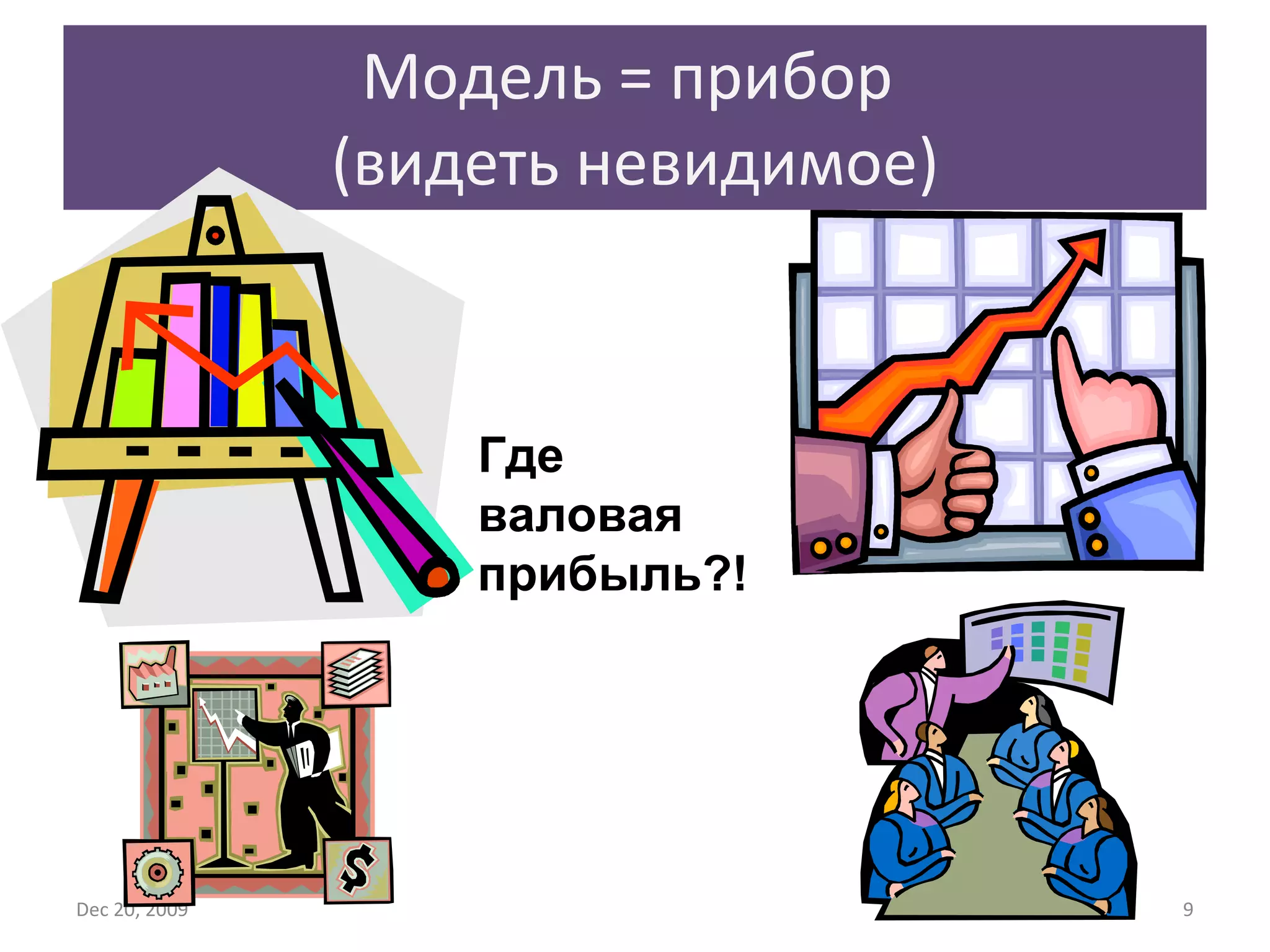Модель  =  прибор  (видеть невидимое) Dec 20, 2009 Где  валовая прибыль?! 