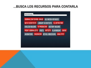 …BUSCA LOS RECURSOS PARA CONTARLA
 