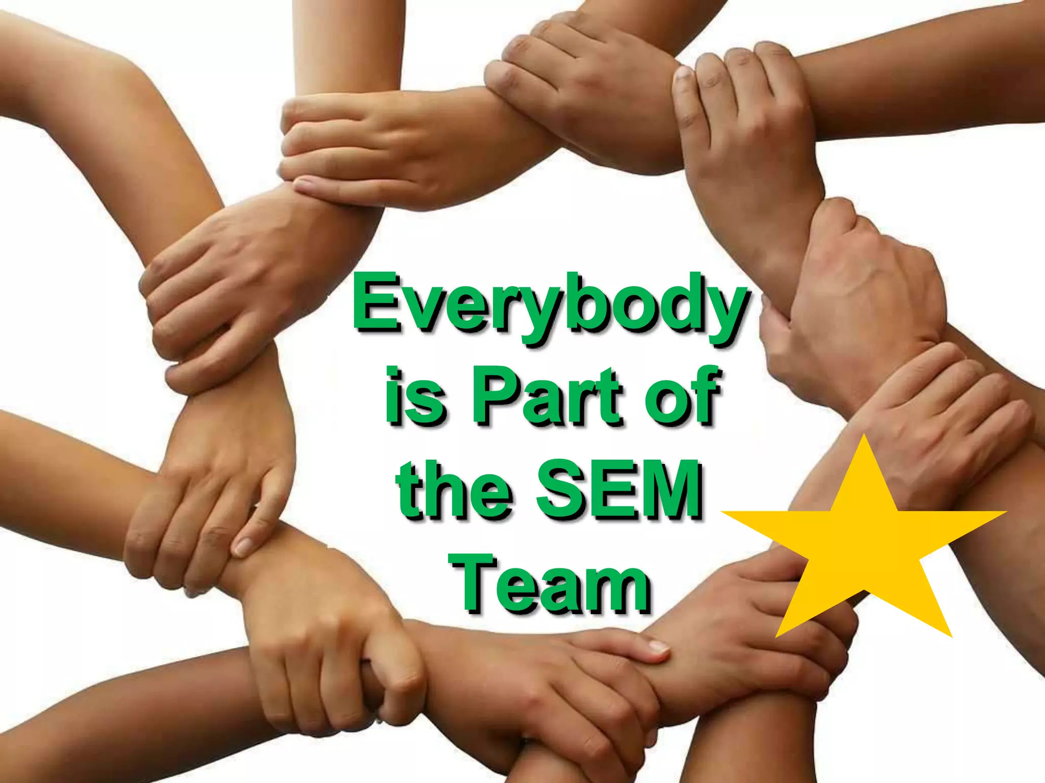 Everybody
 is Part of
  the SEM
    Team
 