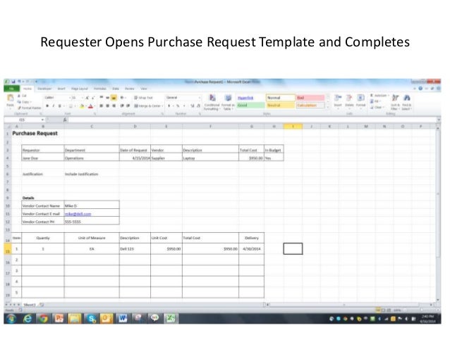 purchasing request template