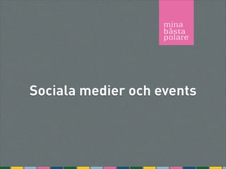 Sociala medier och events
 
