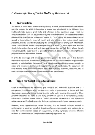 A Brief Overview of Social Media Use Guidelines for Government ...