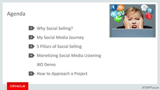 Agenda
1
2
3
4
Why Social Selling?
My Social Media Journey
5 Pillars of Social Selling
Monetizing Social Media Listening
IKO Demo
How to Approach a Project
#TMPForum
5
 