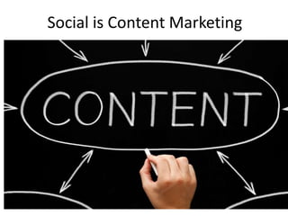 Social is Content Marketing 
 
