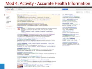 80
Mod 4: Activity - Accurate Health Information
 
