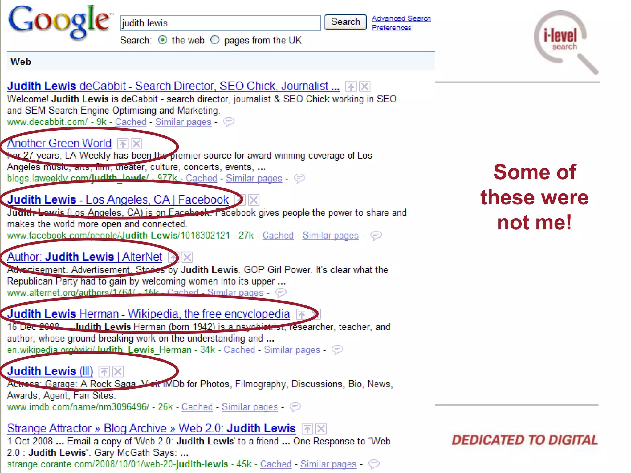 Some of these were not me!