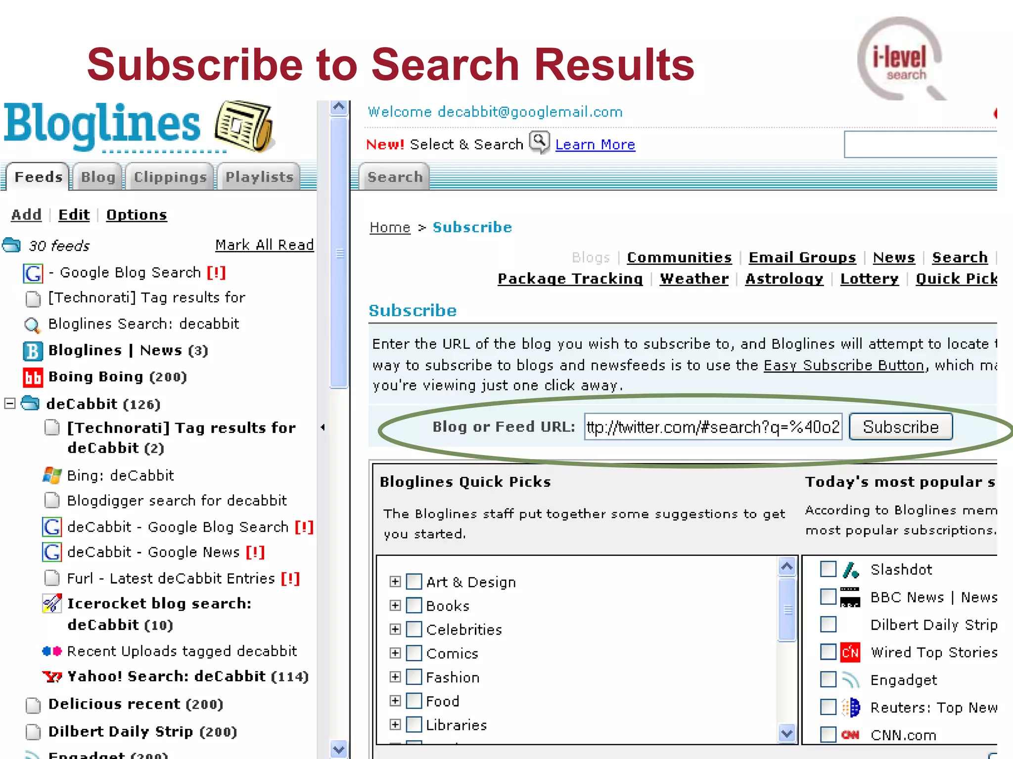 Subscribe to Search Results