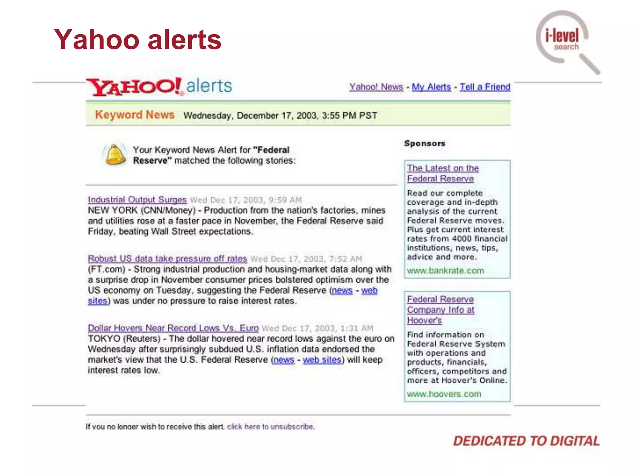 Yahoo alerts