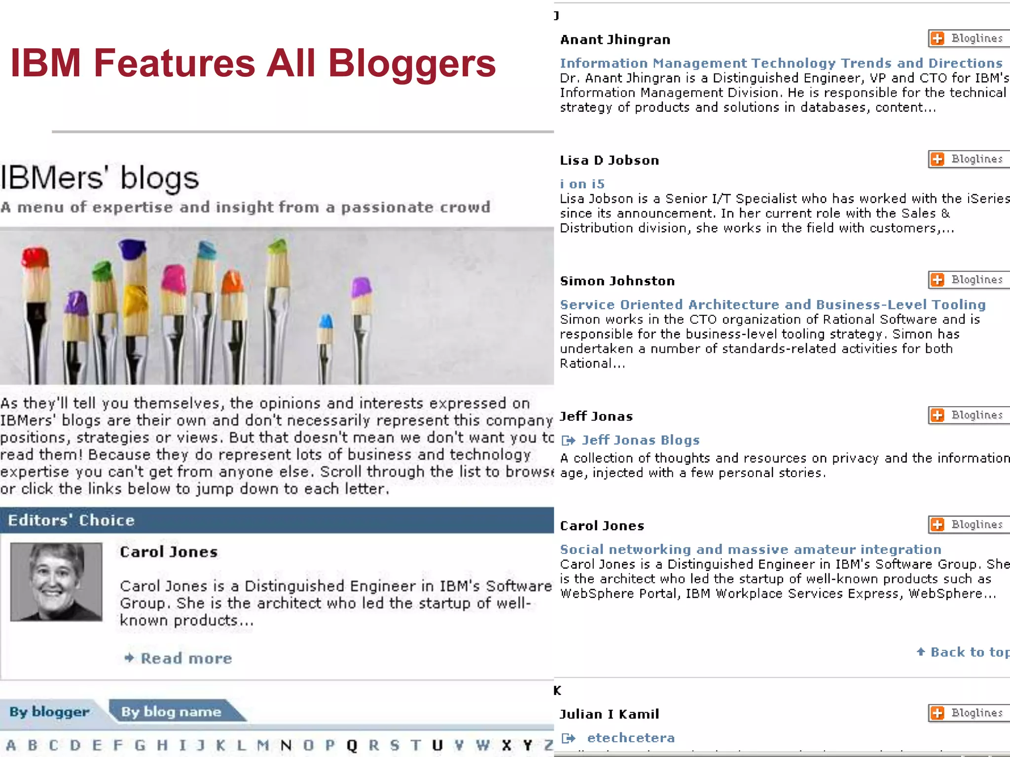IBM Features All Bloggers