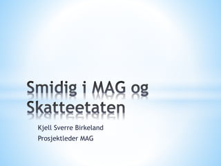 Kjell Sverre Birkeland
Prosjektleder MAG
 