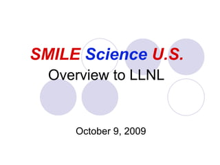 October 9, 2009 Overview to LLNL SMILE   Science   U.S. 