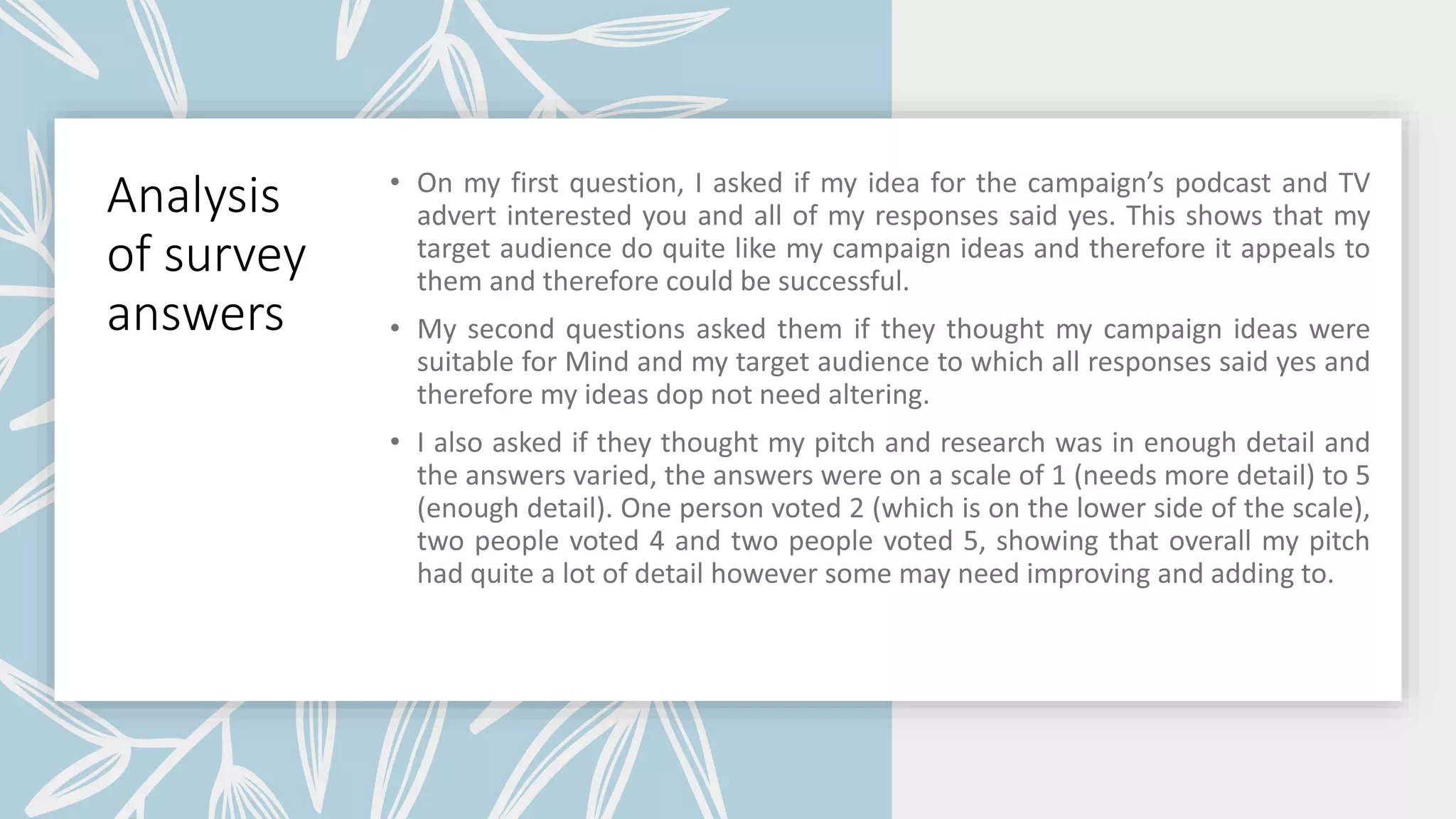 Smile Rationale Analysis Survey | PPTX