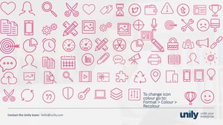 Clean presentation to LUXE
43Phone: +1(123) 456 789 email: mail@domain.com
Contact	the Unily	team:		hello@unily.com
To	change	icon	
colour go	to:	
Format	>	Colour >	
Recolour
 