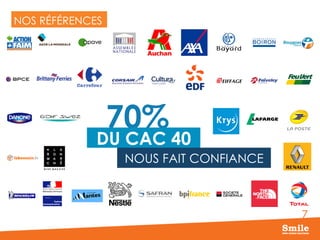 7
70%
DU CAC 40
NOUS FAIT CONFIANCE
NOS RÉFÉRENCES
 