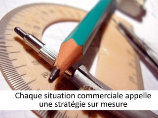 Chaque situation commerciale appelle 
une stratégie sur mesure 
 