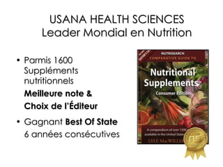 USANA HEALTH SCIENCES Leader Mondial en Nutrition Parmis 1600 Suppléments nutritionnels Meilleure note &  Choix de l’Éditeur Gagnant  Best Of State   6 années consécutives 