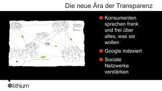 Die neue Ära der Transparenz
            Konsumenten
            sprechen frank
            und frei über
            alles, was sie
            wollen
            Google indexiert
            Sociale
            Netzwerke
            verstärken
 