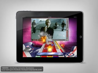 TUBEHERO – Gamification, Itemization, Monetization
Social rhythm game (Facebook). Developed & Operated By JamRT
 