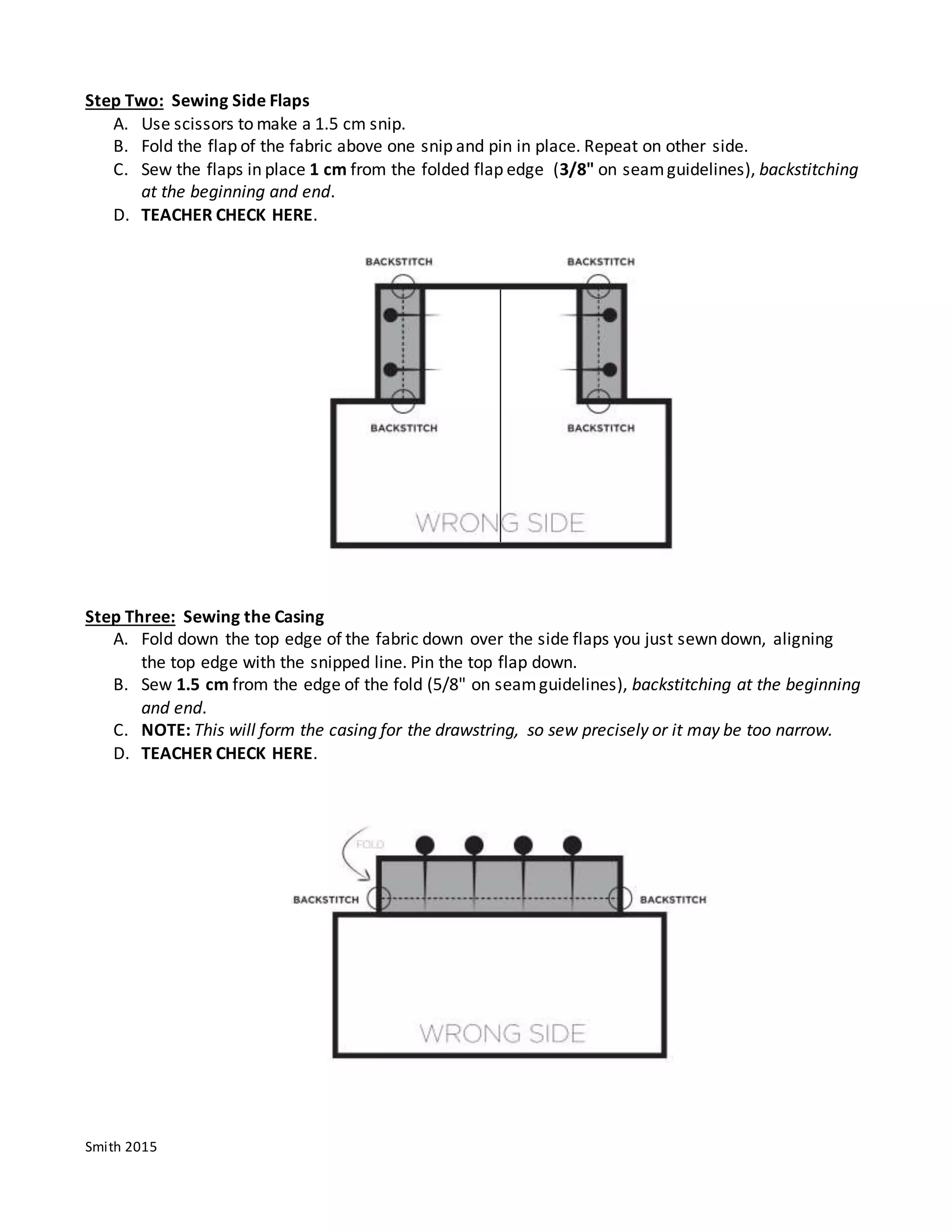 Smith 2015 - Sewing 08 - Drawstring Bag Handout | DOCX